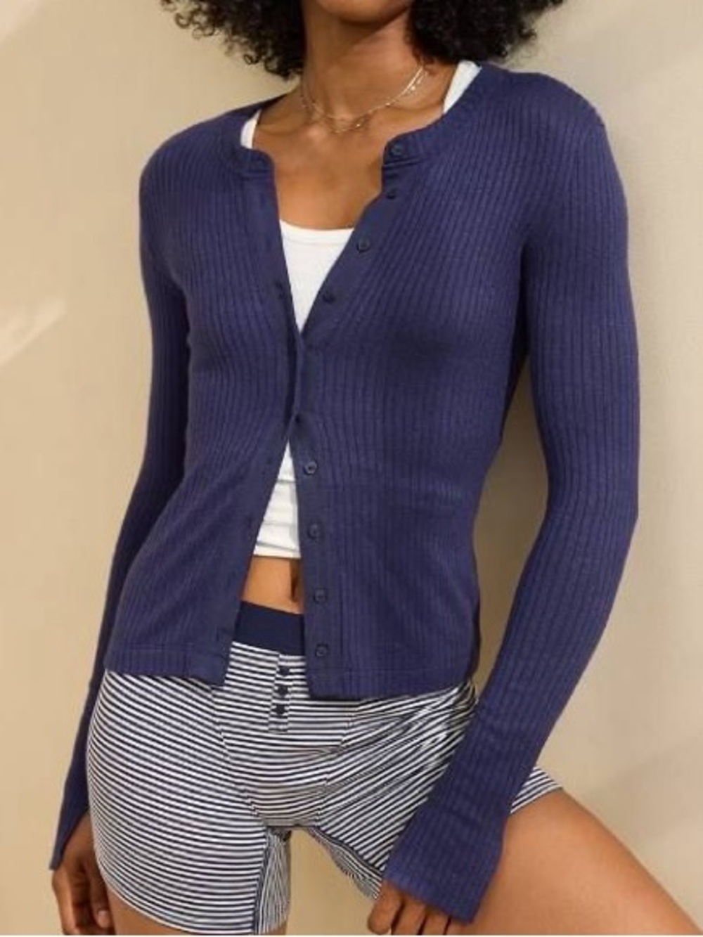 Aerie Pointelle Cardi T-Shirt